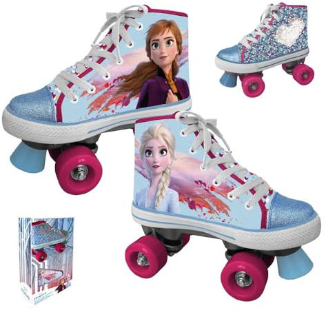 Disney Frozen II Rollschuhe mit Pailletten, Drehgelenk, Mehrfarbig, 31-32