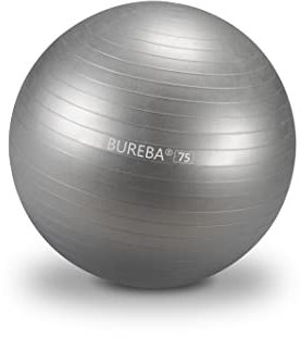 Bureba Unisex – Erwachsene 75SG Gymnastikball, Pezziball, Silber, 75 cm