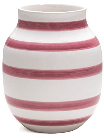 Kähler Vase H20 cm Omaggio Fayence Handbemalt für Blumen und Sträucher Rosa