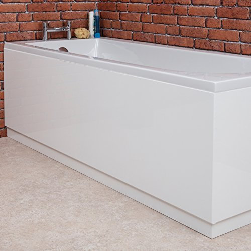 VeeBath BPW150 Linx Panneau de bain latéral universel en bois MDF résistant à l'humidité avec socle réglable Blanc 1500 mm