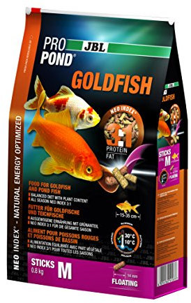 JBL Futter für Gold- und Teichfische, Schwimmende Futtersticks, Spezialfutter, ProPond Goldfish, Größe M, 0,8 kg