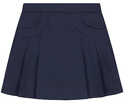 Nautica Girls School Uniform Pleated Scooter with Pockets Skirt, Navy, 5 US