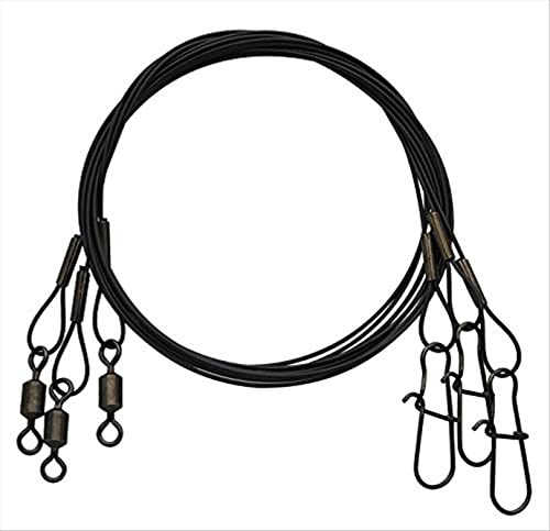 Eagle Claw 08012-011 24-Inch Steel Leader 45#, Black, 3-Pack