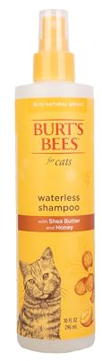 Burt's Bees for Pets Waterless Cat Shampoo Spray, No-Rinse Cat Dry Shampoo with Shea Butter & Honey for Gentle Cleaning Between Baths, pH Balanced, No Harsh Detergents, 10 Fl Oz