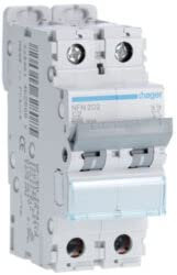disjoncteur hager - 2 pôles - 2a - 6ka - courbe c - vis / vis
