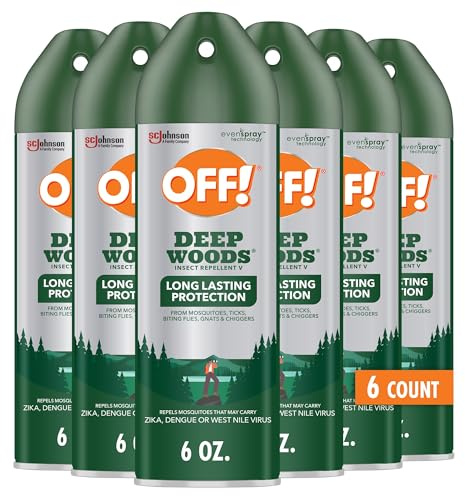 OFF! Deep Woods Insect Repellent Spray with 25 Percent DEET Provides up to 8 Hours of Mosquito Protection 6 Ounce (Pack of 6)