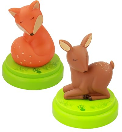 ANSMANN Nachtlicht Fuchs & Reh Set - Süße Einschlafhilfe mit Touchsensor - LED Nachtlicht für Baby & Kind ideal als Nachtlampe Schlummerlicht Kinderlampe Nachttischlampe Schlaflicht im Kinderzimmer