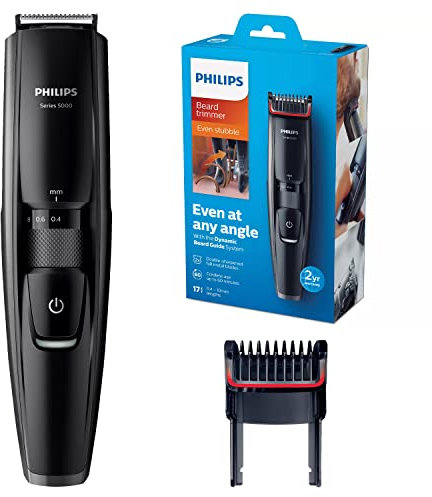 Philips Beard Trimmer Series 5000 Bartstoppeltrimmer mit dynamischem Haarführungssystem (Modell BT5200/16)