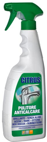 Faren CITRUS, Pulitore Anticalcare a base naturale di Acido Citrico, elimina calcare e ossidazioni da rubinetterie, ceramiche dei bagni, vetri, ottimo pulitore antiappannante box doccia, 750ml