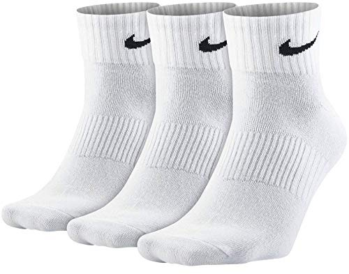 Nike Lightweight Quarter Training Sock 3er Pack Socken Sportsocken weiß/grau/schwarz, Farbe:weiß, Größe:L