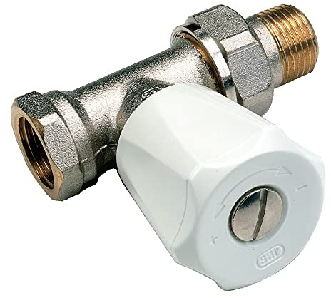 COMAP Robinet manuel droit à simple réglage pour radiateur - Droit Femelle 3/8 - Thermostatisable - EuroSar - 419203 Inox