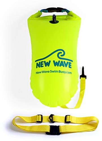 New Wave Swim Buoy - Swim Safety Float and Drybag for Open Water Swimmers, Triathletes, Kayakers and Snorkelers, Highly Visible Buoy Float for Safe Swim Training (15 Liter - Medium)