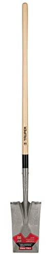 TruPro Turned-Steps Garden Spade, Extended Steps, 48-Inch Hardwood Handle, 14 Gauge Blade (Model PES-L-RBA / 33174)