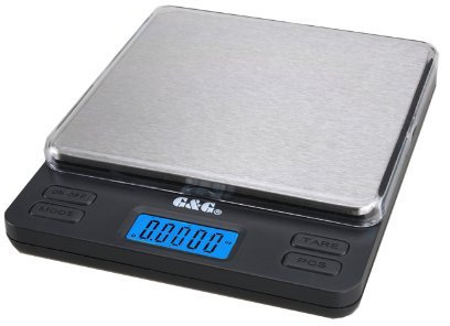 G&G LS1200g/0,05g Taschenwaage Digitalwaage Feinwaage Goldwaage Küchenwaage Münzwaage Extra Große Wiegefläche