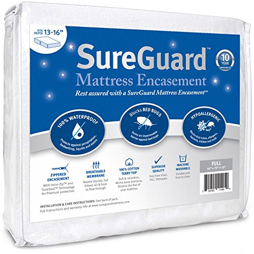 SureGuard Full (13-16 Deep) Zippered Mattress Protector Encasement