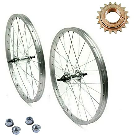 MALVESTITI Ruota/Cerchio Anteriore + Posteriore Bici GRAZIELLA 20 x 1.75 + PIGNONE Z18