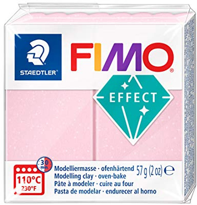 STAEDTLER FIMO EFFECT, pasta modellabile termoindurente, panetto da 57 grammi, colore rosa quarzo, 8020-206