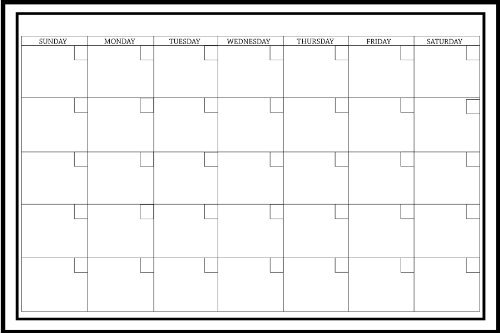 WallPops WPE0447 Large Monthly Dry Erase Calendar Decal, White & Off-White