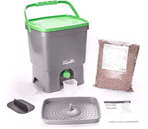 Bokashi Compositor Y Activador Orgánico, 16 L, Gris/Verde, Talla Unica