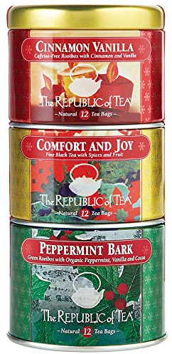 The Republic of Tea – Holiday Stackable Tea Tin, Seasonal Assortment, 36 Tea Bags