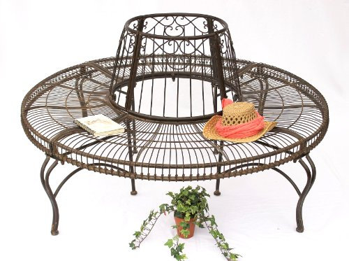 DanDiBo Banc rond en métal JC112404 Banc d'arbre Banc de jardin D-150 cm H-75 cm