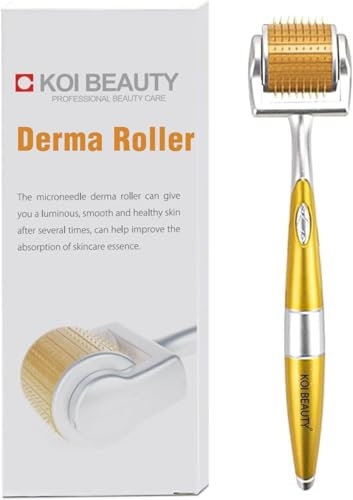 KOI BEAUTY profesional Derma Roller 1.0 - Microneedle Roller individual de titanio real 192, Microneedling Roller para cara, cuero cabelludo y cuerpo, Micro Needle Roller masculino y femenino