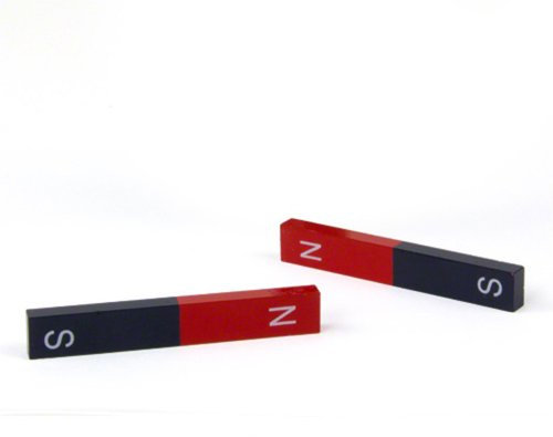 2 Pädagogische Alnico Bar Magnet Für Wissenschaft, Bildung, Experimente, Schüler und Lehrer - Nord & Süd Identifiziert - 11mm x 6mm x 75mm, Rot, Blau
