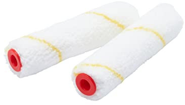 ProDec Advance Lot de 2 mini-rouleaux microfibre 100 mm poils courts, finition lisse avec émulsion, peintures brillantes, satinées, vernis, lasure, sur mur, plafond, plinthe, rebord de fenêtre, porte