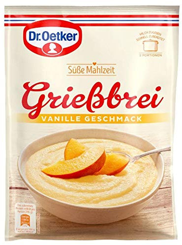Dr. Oetker Süße Mahlzeit Grießbrei Vanille-Geschmack, 90 g Mischung für Grießbrei Vanille-Geschmack für eine Hauptmahlzeit oder als süße Mahlzeit zwischendurch