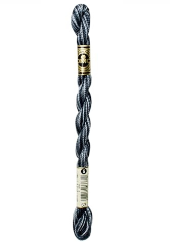 DMC 115 5-53 Pearl Cotton Thread, Variegated Steel Grey, Size 5