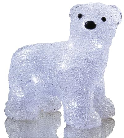 Hellum LED Acryl -Eisbär stehend, 16 LED Weiß, 19 x 11 x 19 cm, 575125