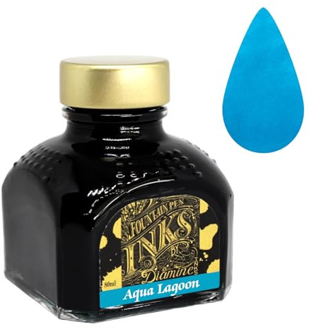 Diamine 80ml Aqua Lagoon fountain pen ink bottle