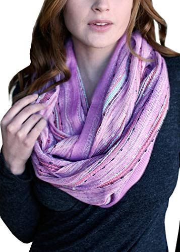 Anika Dali Women's Shimmer Sparkle Infinity Scarf- Festival Boho Bliss Fashion Scarf (Wisteria Purple)