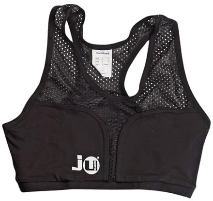 Ju-Sports Lycra-Top für Damen - schwarz I Atmungsaktiver Brustschutz-Bestandteil Cool Guard I Bequemer Sport-BH aus Lycra I Verwendbar mit Hartschalen I Größe M