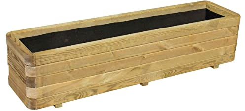 AVANTI TRENDSTORE - Hannes - Fioriera in legno massiccio adatto per il balcone/giardino, ideale per fiori e decorazioni. Disponibile in diverse misure (40x35x160 cm)