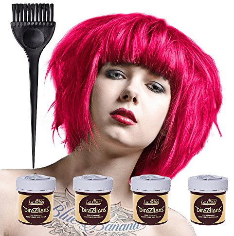 4 X La Riche Directions Semi-Permanent Hair Color 88ml Tubs - Tulip