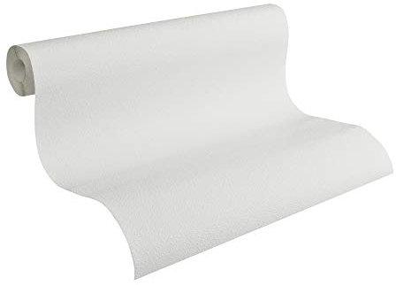 A.S. Création Meistervlies überstreichbare Vliestapete mit Struktur 0,53 x 10,05 m – Weiß, Überstreichbar – einfarbige Wandtapete für verschiedene Räume – 104113