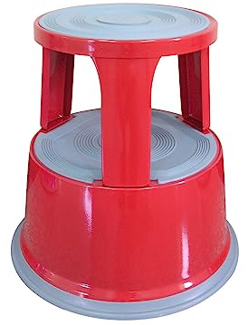 Q-Connect Red Metal Step Stool