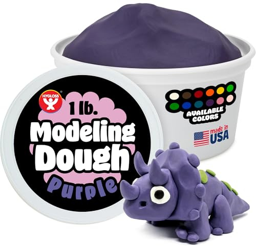 Hygloss Play Modeling Dough for Kids – Safe & Non-Toxic Sensory Dough for Arts and Crafts – 1 lb Tub – Play Clay for Toddler Activities, Preschool Classroom Must-Haves – Purple Color, Unscented