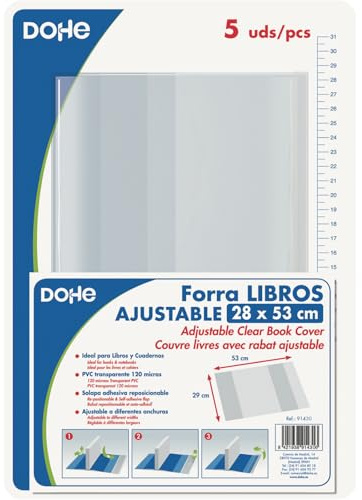 DOHE 91430 – pack med 5 skyddsskivor häftklamrar och böcker 53 x 28 cm