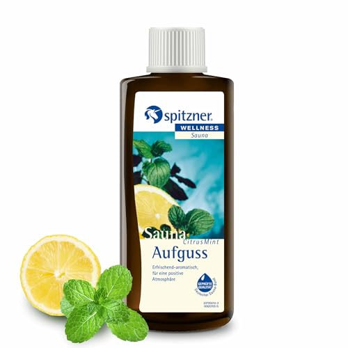 Spitzner Essence pour sauna Agrumes, menthe rafraîchissante, 190 ml, infusion de bien-être pour la maison, parfum menthe et agrumes, rafraîchissante et vitalisante, concentré naturel