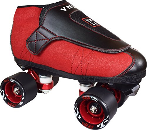 VNLA Junior Code Red Jam Skates for Men and Women - Indoor Unisex Roller Skates for Tricks and Jam Skating- Red/Black (Men 7 / Women 8)