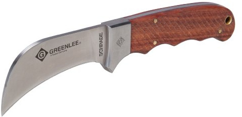Greenlee Fixed Blade Knife, Hawk Bill, 10.8 In, Brwn