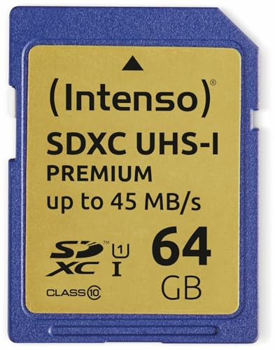 Intenso Premium SDXC UHS-I 64GB Class 10 Speicherkarte blau, 1 Stück