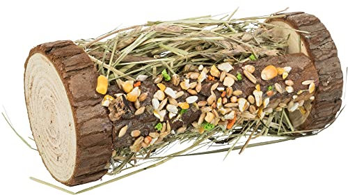 Trixie Natur-Snack Holzturm mit Bergwiesenheu und Knusperstange