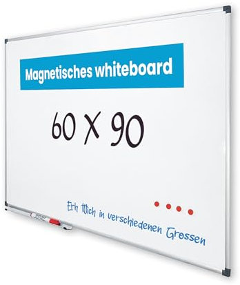 Vivol Eco Magnetic Whiteboard 60x90 | Aluminium Rahmen | Magnettafel Whiteboardwand Magnetwand | Stiftablage | 8 Größen | Magnetisch und Beschreibbar