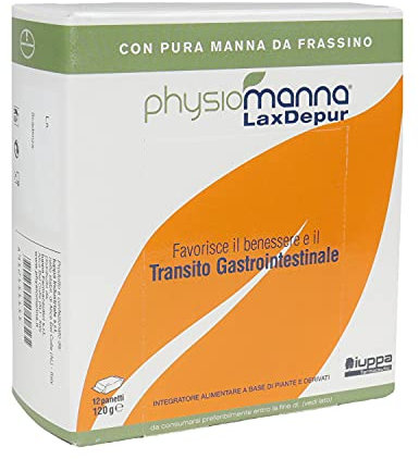 PHYSIOMANNA LAXDEPUR Integratore Alimentare con Pura Manna da Frassino - per il Benessere e il Transito Gastrointestinale, Effetto Depurativo - 12 panetti