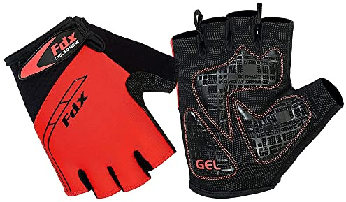 FDX Cycling Gloves for Men Women Half Finger Padded Bike Gloves Red XL