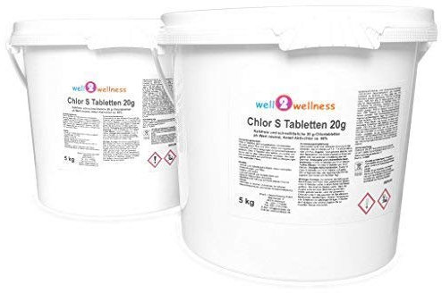 Schnell lösliche Chlortabletten Chlortabs 'Chlor S Tabletten' 20g 10kg (2 x 5kg Eimer)