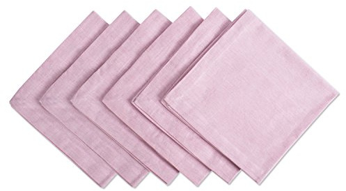 DII 100% Cotton, Chambray Napkin Set, Oversized Basic Everyday, Rose 6 Count